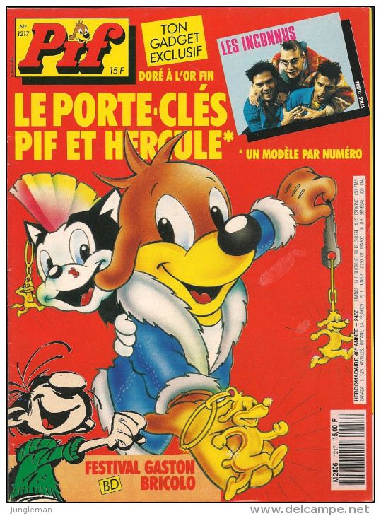 Pif N° 1217 De Nov 1992 - Avec Aussi Dicentim, Smith & Wesson, Placid & Muzo, Gaston Lagaffe. Revue En TBE - Pif & Hercule