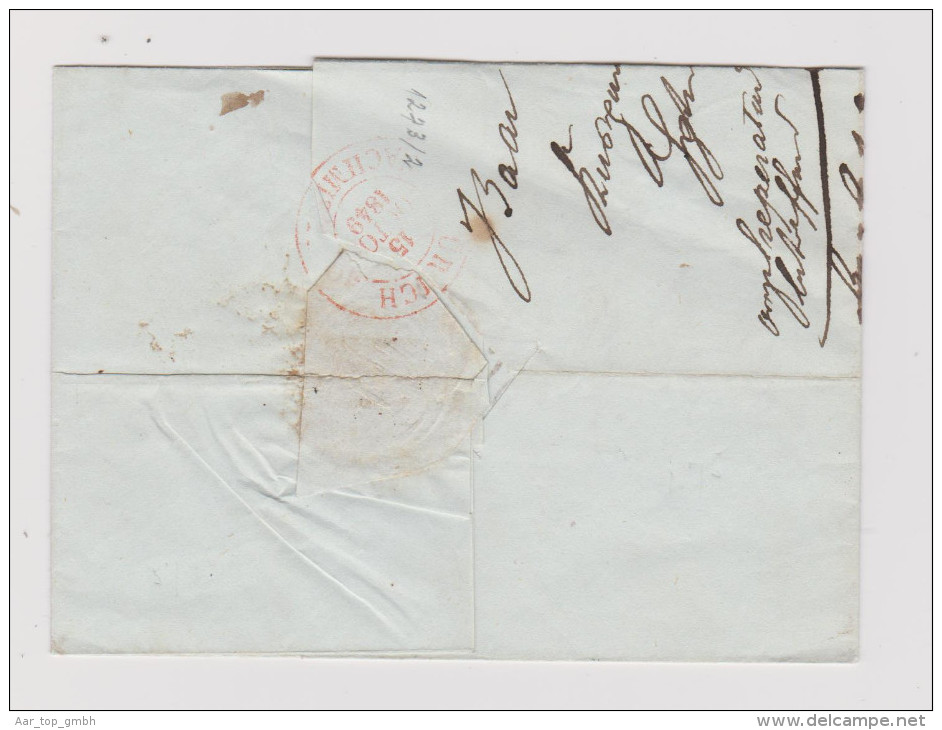 Heimat ZG Baar 1849-10-15 Brief > Schwanden GL - 1843-1852 Correos Federales Y Cantonales