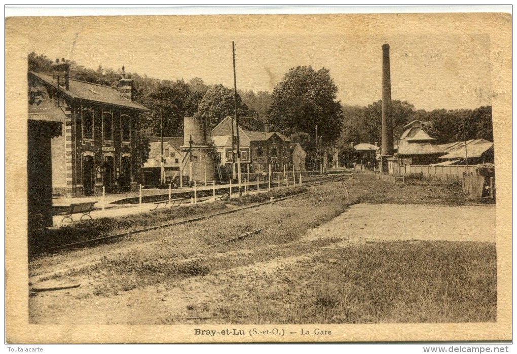 CPSM 95 BRAY ET LU LA GARE 1943 - Bray-et-Lû