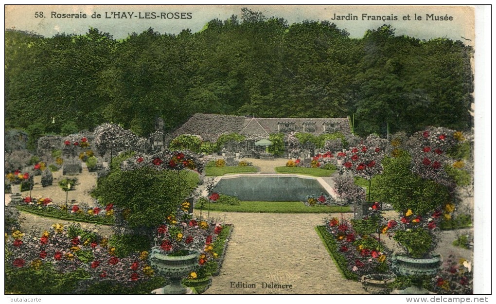 CPSM 94  ROSERAIE DE L HAY LES ROSES LJARDIN FRANCAIS ET LE MUSEE 1938 - L'Hay Les Roses