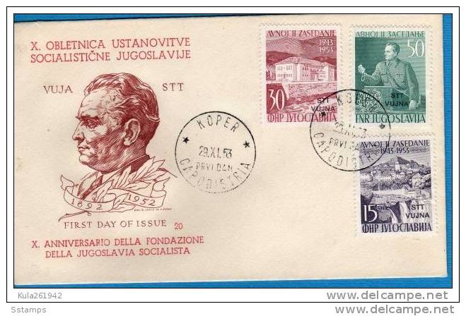 ITALIA TRIESTE ZONA B STT-VUJA JUGOSLAVIA JUGOSLAVIJA SLOVENIA  FDC TITO CANCELLED - Marcofilie