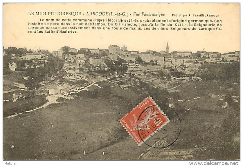 - Lot Et Garonne - Ref - 350 - Laroque - Vue Panoramique - Carte Bon Etat - - Laroque Timbault