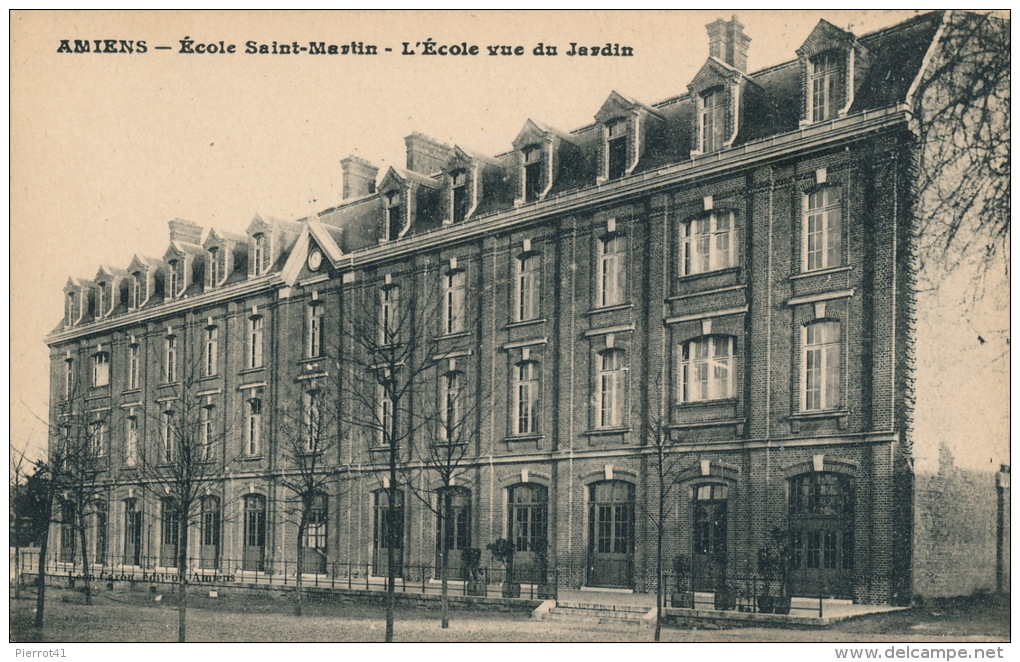 AMIENS - Ecole Saint Martin - L'École Vue Du Jardin - Amiens