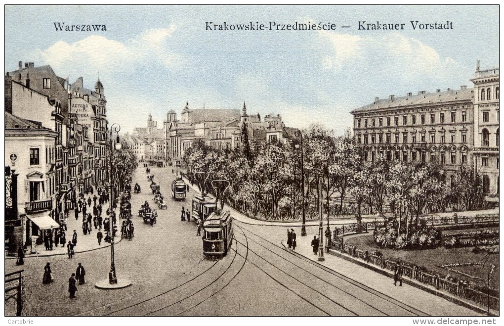 POLOGNE WARSZAWA Krakowskie-Przedmiescie Animée Tramway - Polen