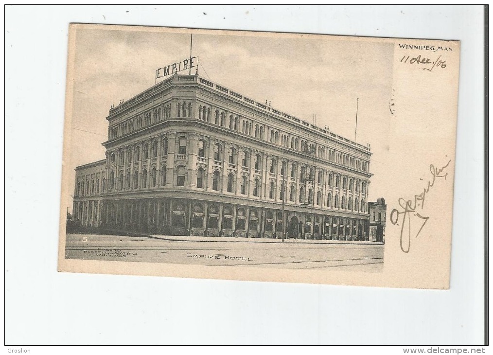 WINNIPEG, MAN EMPIRE HOTEL 1906 - Winnipeg