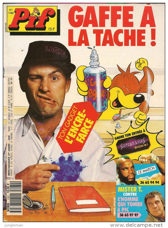 Pif N° 1180 De Nov 1991 - Avec Aussi Dicentim, Léonard, Radio Kids, Horace, Placid, Muzo, Mister T, Hercule. Revue En BE - Pif & Hercule