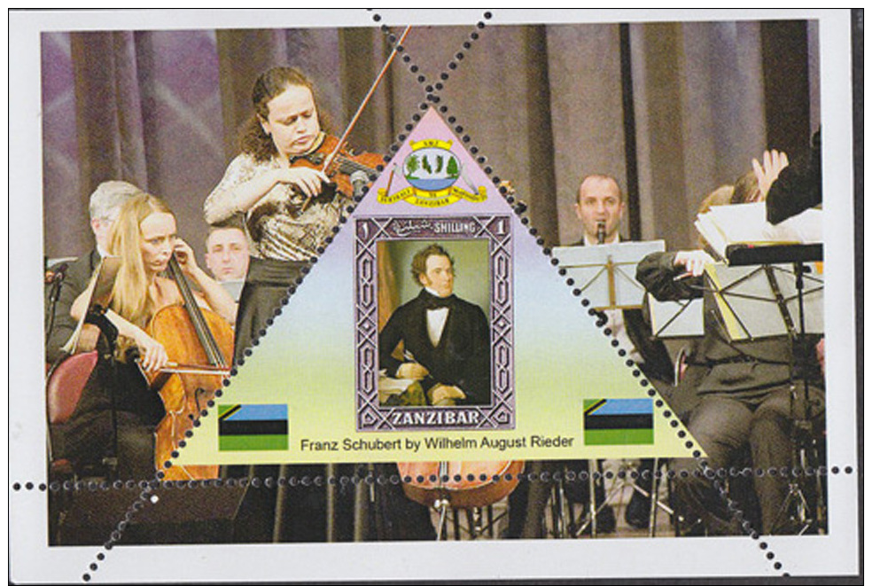 Fantasy Label  COMPOSER Schubert 1 Sheet   Private Issue  LIMITED EDITION  MINT - Fantasy Labels