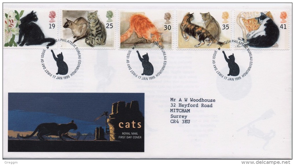 GB First Day Cover To Celebrate Cats 1995. - 1991-2000 Decimal Issues
