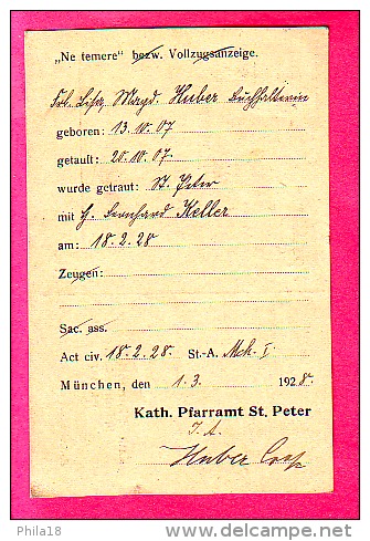 CARTE DE RENSEIGNEMENT KATH PFARRAMT PRESBYTERE CATHOLIQUE ST PETER MÜCHEN OBLI TIMBRE SERVICE 12 13 POUR LE LUXEMBOURG - Sonstige & Ohne Zuordnung