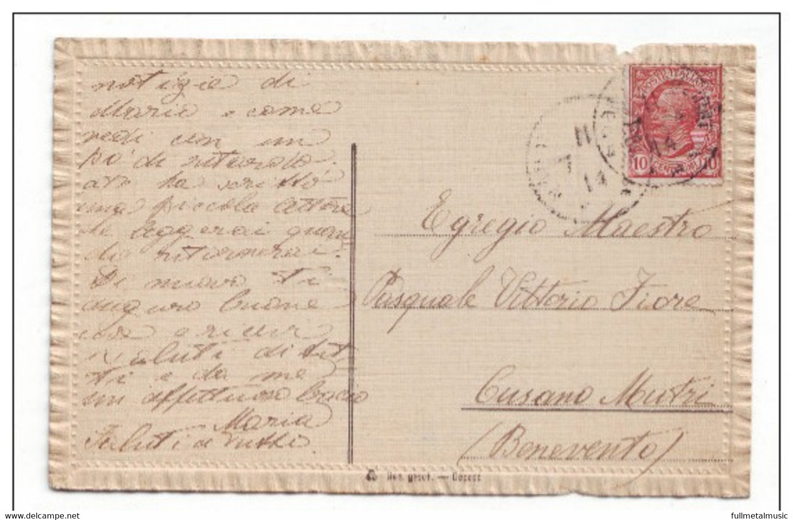 Storia Postale Cartolina Bordo Ondulato Tipo Merletto 1914 Difetti (G0H) Difetti - Altri & Non Classificati
