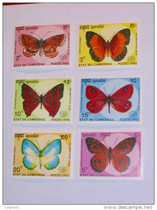 CAMBODGE / CAMBODIA  1990   LOT # 26  BUTTERFLIES - Cambodge