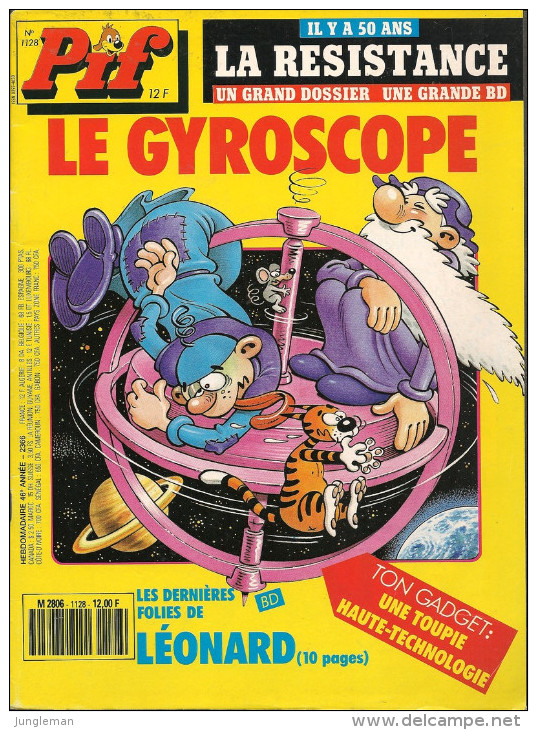 Pif N° 1128 De Nov 1990 - Avec Le Grêlé 7/13, Louping & Tonneau, Léonard, Dicentim, Smith & Wesson. Revue En TBE - Pif & Hercule