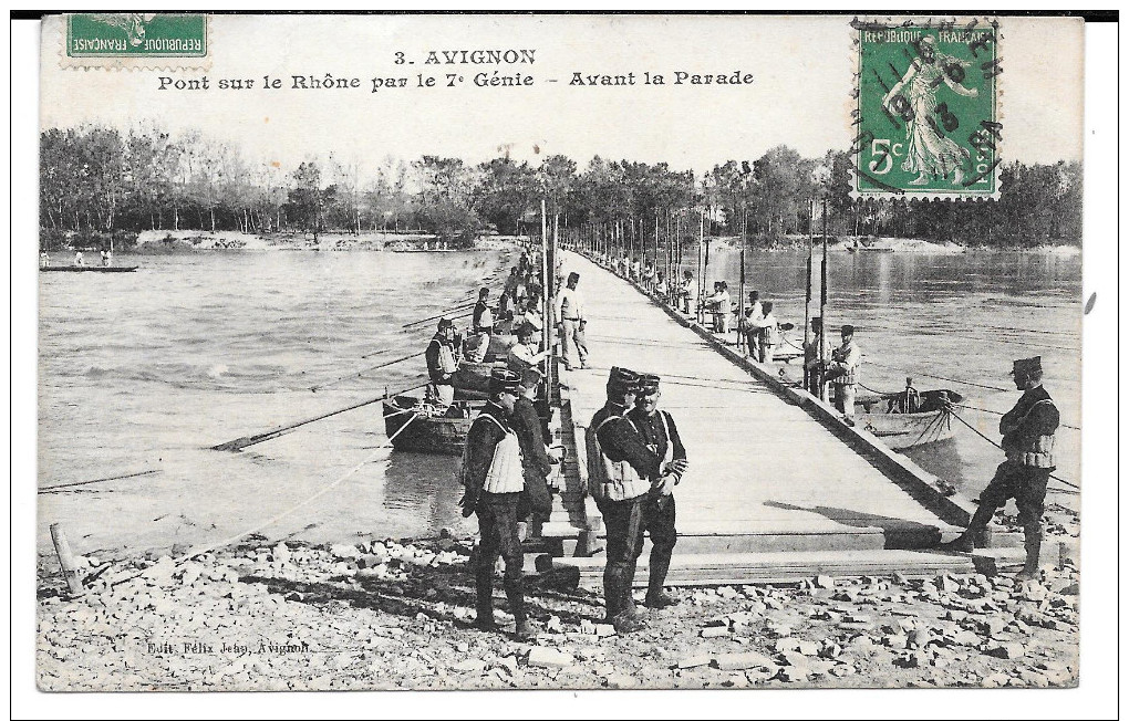 Cpa Avignon / Pont Sur Le Rhône Par Le 7è Génie . - Avignon (Palais & Pont)