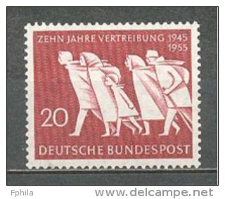 1955 GERMANY REFUGEES FROM EAST MICHEL: 215 MNH ** - Unused Stamps