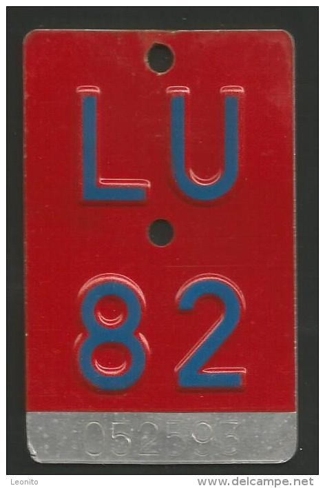 Velonummer Luzern LU 82 - Plaques D'immatriculation