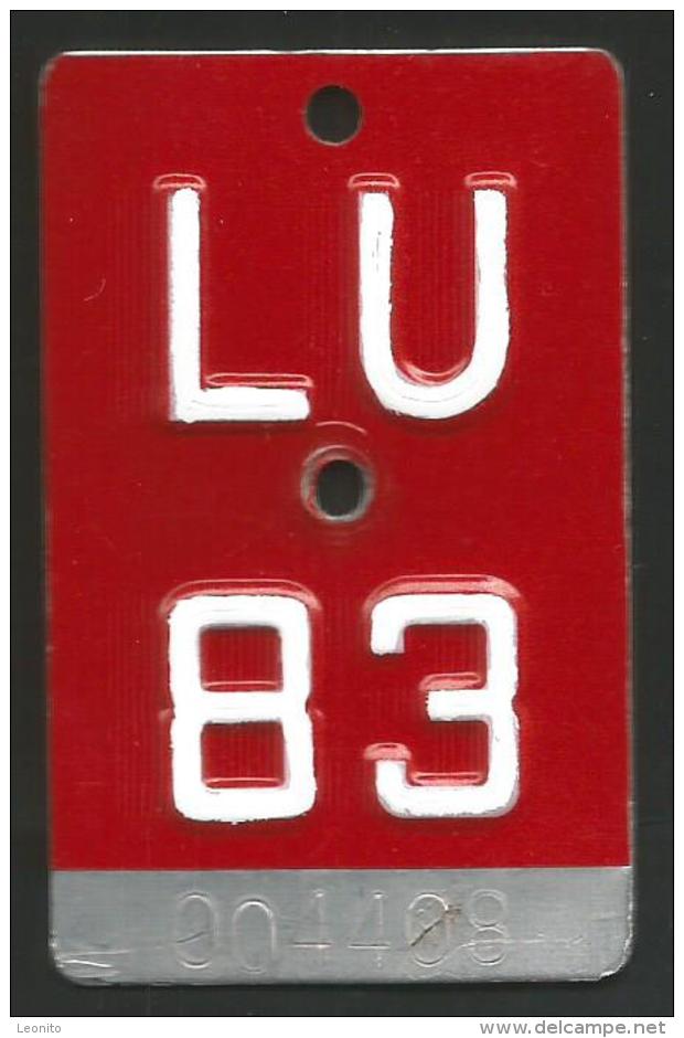 Velonummer Luzern LU 83 - Plaques D'immatriculation