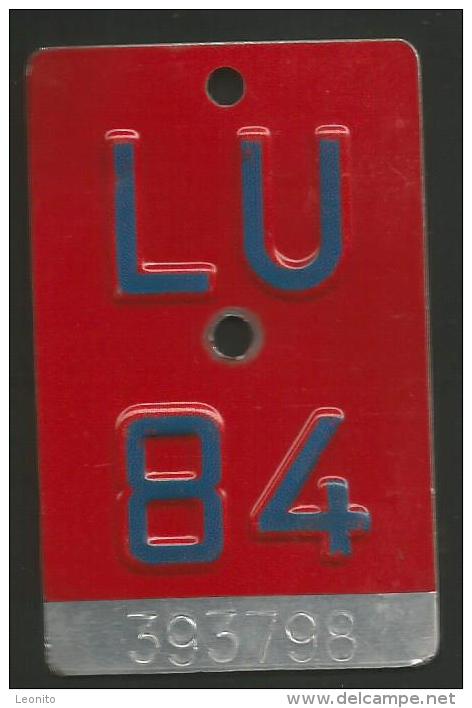 Velonummer Luzern LU 84 - Plaques D'immatriculation