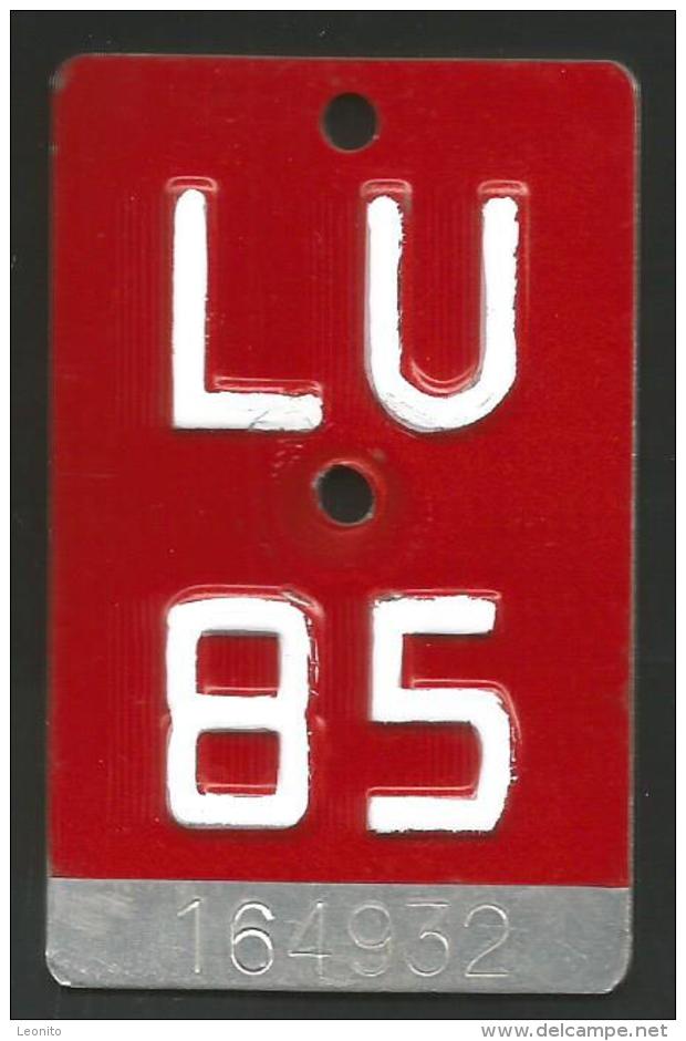 Velonummer Luzern LU 85 - Kennzeichen & Nummernschilder