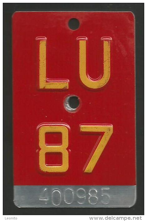 Velonummer Luzern LU 87 - Plaques D'immatriculation