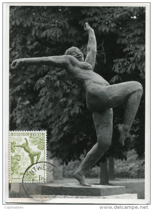 BELGIQUE CARTE MAXIMUM DU N°969   1F.20   3e BIENNALE DE SCULPTURE A ANVERS - 1951-1960