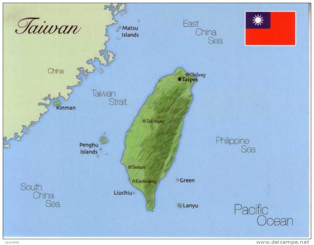 Map Of Taiwan - Carte Géographique De Taiwan - Taiwan