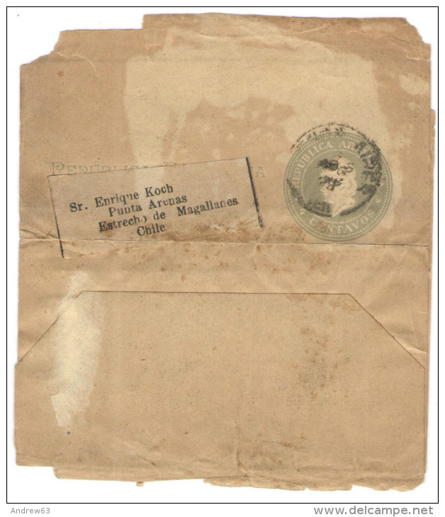 ARGENTINA - Wrapper - 4 Centavos - Intero Postale - Entier Postal - Postal Stationery - Viaggiata Da Buenos Aires Per... - Postal Stationery