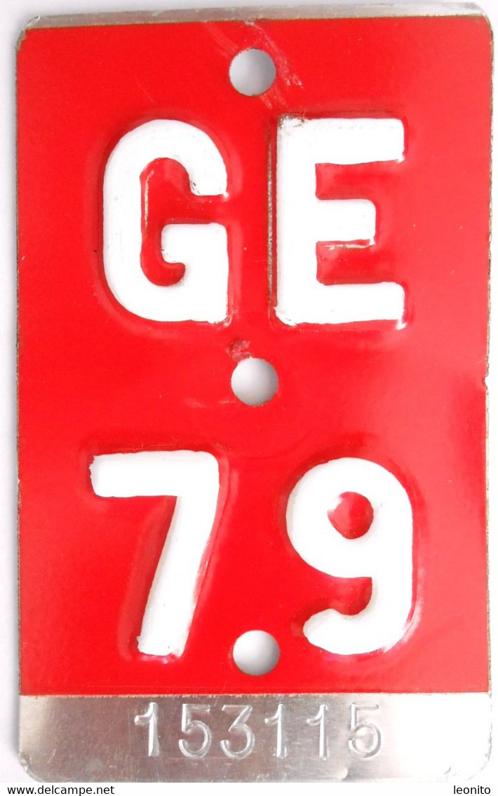 Velonummer Genf Genève GE 79 - Kennzeichen & Nummernschilder