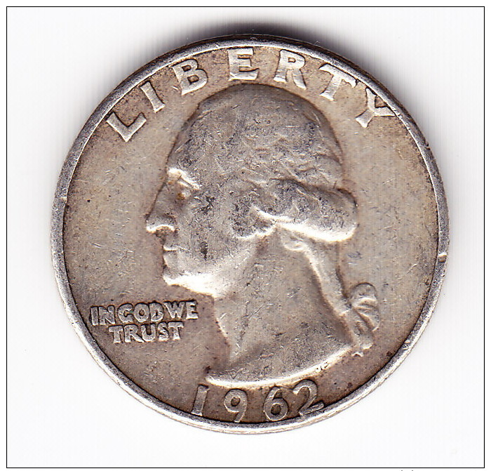 1962 USA 25 Cent Coin - 1932-1998: Washington