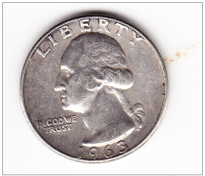 1963 USA 25 Cent Coin - 1932-1998: Washington