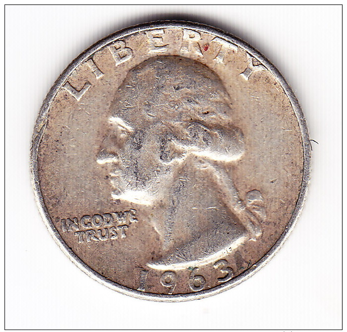 1963 USA 25 Cent Coin - 1932-1998: Washington