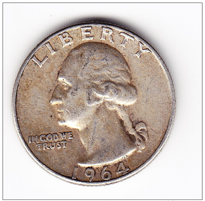 1964 USA 25 Cent Coin - 1932-1998: Washington