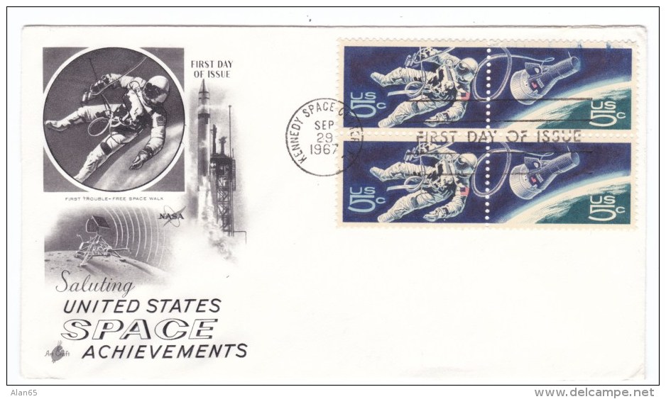 #1332b FDC US Space Accomplishments, Space Walk US Astronaut, First Day Of Issue 1967 Cover - 1961-1970