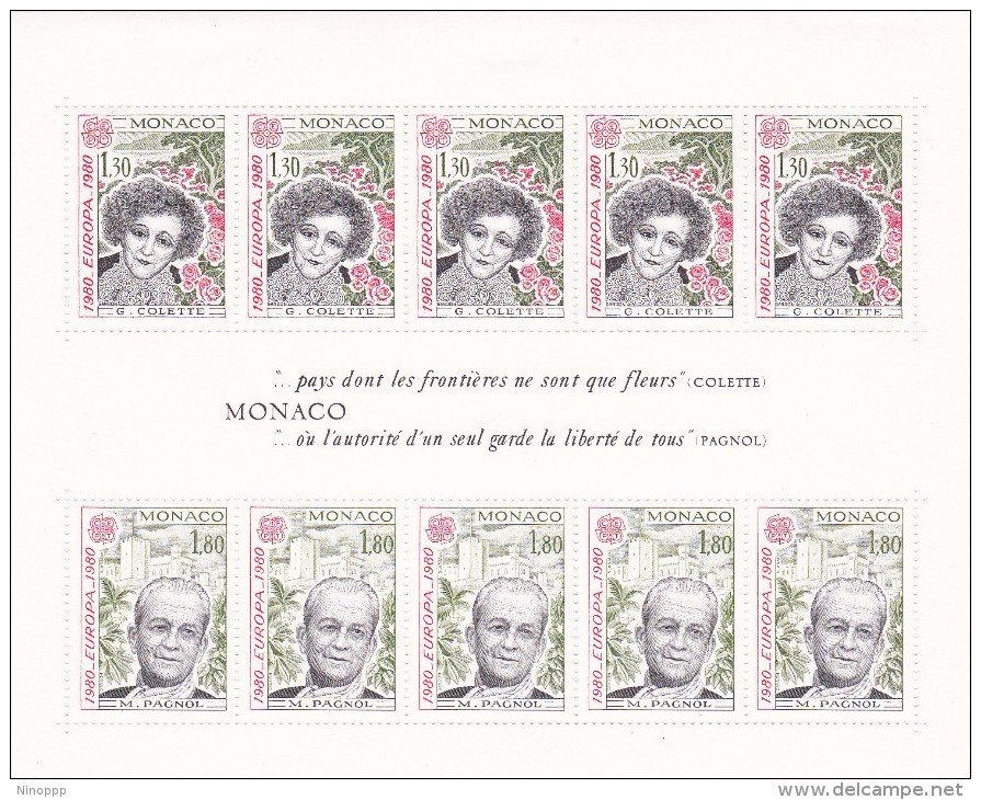 Monaco 1980 Europa Sheetlet MNH - 1980