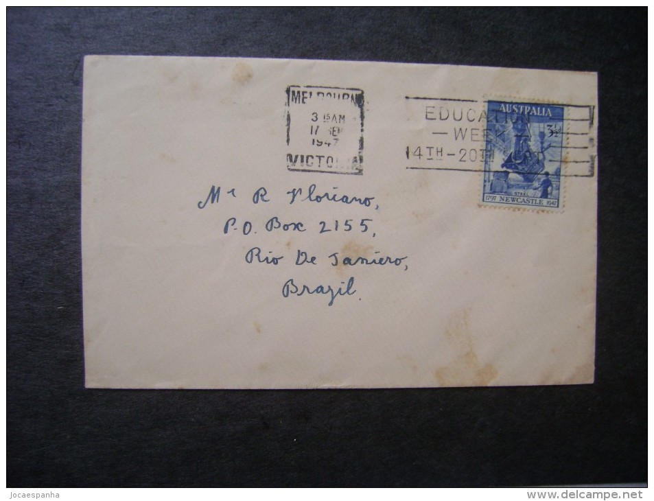 MELBOURNE Circulated LETTER TO BRAZIL IN 1947 - Brieven En Documenten