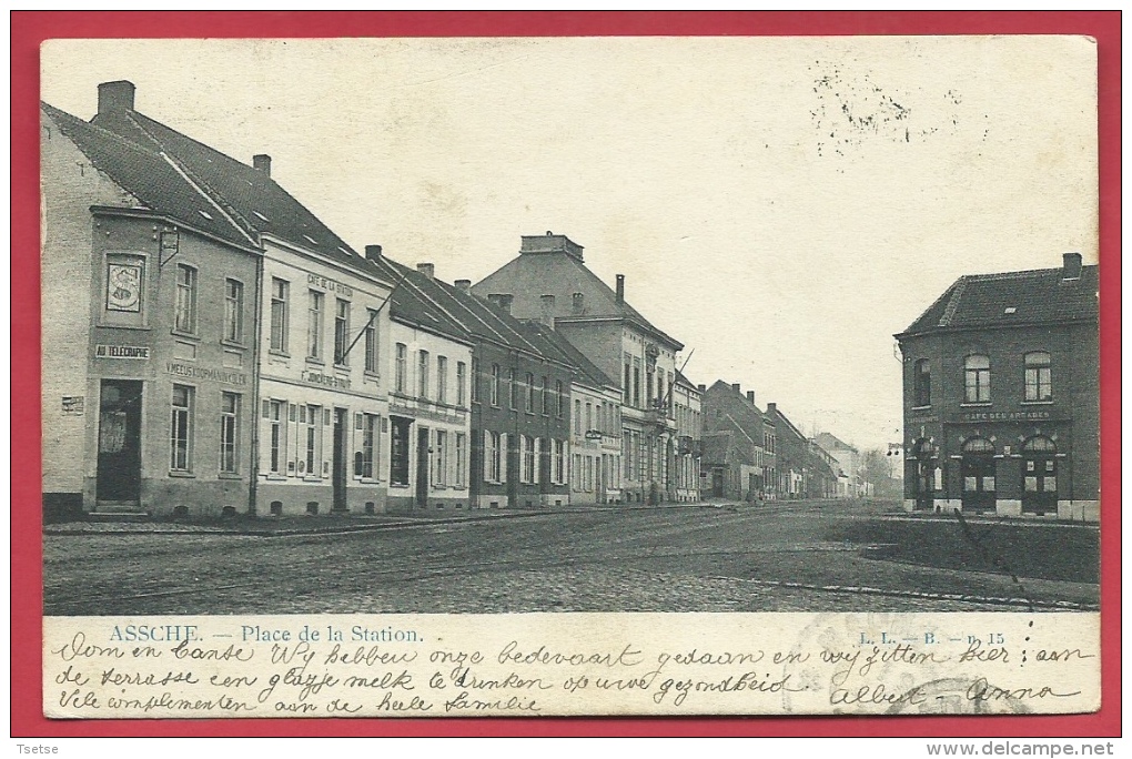 Asse / Assche - Statieplaats / Place De La Station - 1903 ( Verso Zien ) - Asse