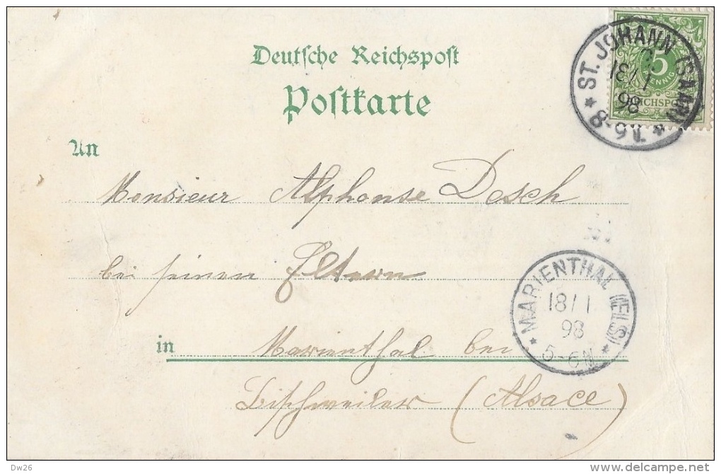 Gruss Aus St Johann-Saarbrücken - Ehrenthal, Neue Brücke... - Carte Précurseur 1898 - Saarburg