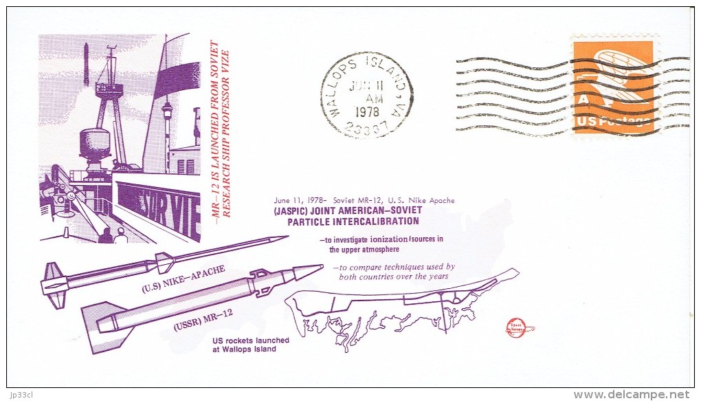 Espace Space FDC Jaspic Joint American-Soviet Particle Intercalibration, Wallops Island Jun 11 1978 - Altri & Non Classificati