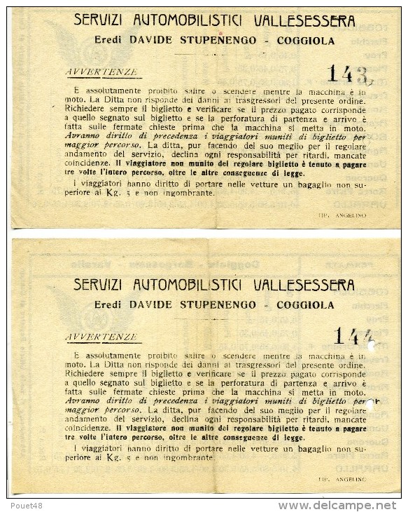 2 Documents: SERVIZI AUTOMOBILISTICI VALLESESSERA - Italie