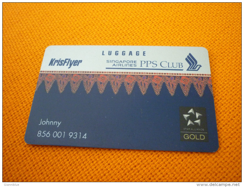 Singapore Airlines Airways Star Alliance Gold Member Luggage Miles Card (plane/avion) - Airplanes