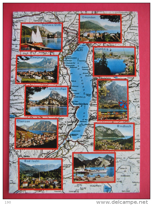 DER TRAUNSEE Und Seine Ferienparadiese Im Salzkammergut,MAP - Traun