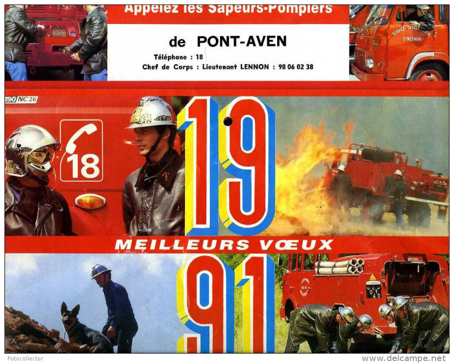 Calendrier Pompiers GF Pont-Aven 1991 (29) - Pompiers