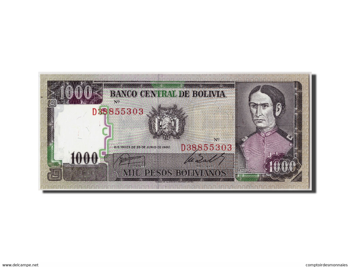 Billet, Bolivie, 1000 Pesos Bolivianos, 1982, 1982-06-25, KM:167a, NEUF - Bolivië