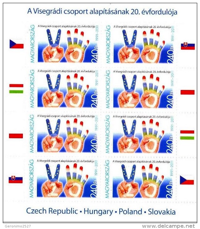 HUNGARY 2011 EVENTS The 20th Anniversary Of VISEGRAD GROUP - Fine Sheet MNH - Unused Stamps