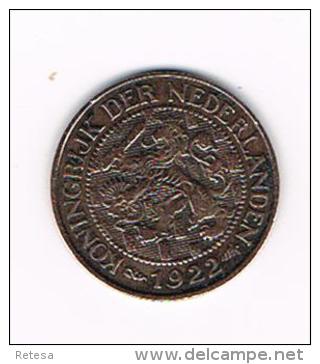 *** NEDERLAND  1 CENT  1922  WILHELMINA - 1 Centavos