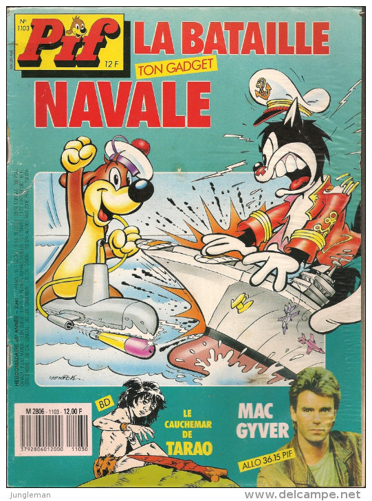 Pif N° 1103 De Mai 1990 - Avec Tarao, Boule & Bill, Léonard, Manivelle, Buzz & Bell, Pifou, Hercule. Revue En BE - Pif & Hercule