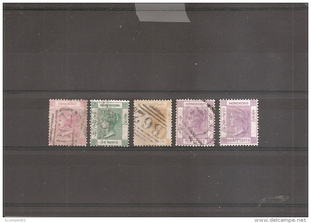 Hong-Kong ( Lot De 5 Timbres Au Type "VICTORIA" Oblitérés - Filigrane CC) - Usados