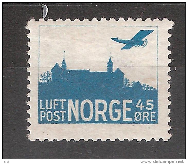 NORGE / Norway / Norvège 1927 Poste Aerienne / Airmail N° 1 , 45 O Bleu Vert Neuf * / MH TB / VF,   Cote 30 Euros - Nuovi