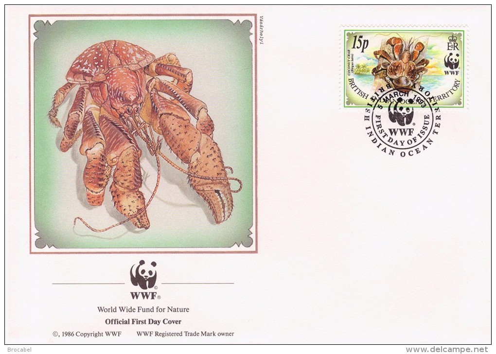 WWF Britisch Territory 4 FDC Crustacés - Crustaceans