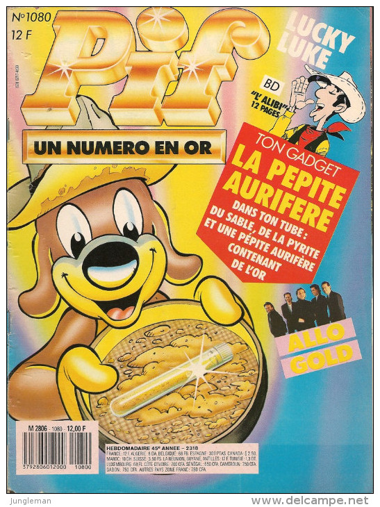 Pif N° 1080 De Déc 1989 - Avec Lucky Luke, Léonard, Smith & Wesson, Boule & Bill, Pifou, Gold, P. Kaas. Revue En TBE - Pif & Hercule