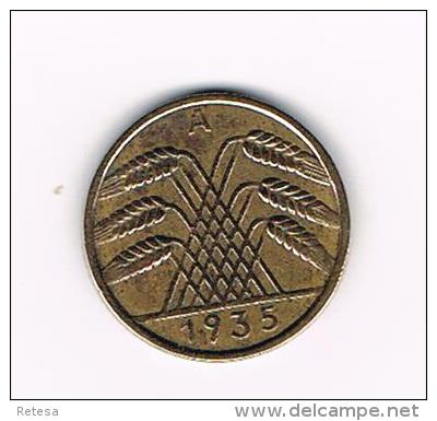 ***  WEIMAR REPUBLIC  10 REICHSPFENNIG  1935 A - 10 Renten- & 10 Reichspfennig
